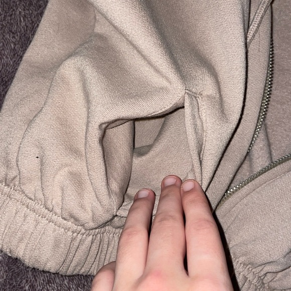 Medium Tan Ashley Vintage Charm Crop Top Zip-up Hoodie - Picture 3 of 4